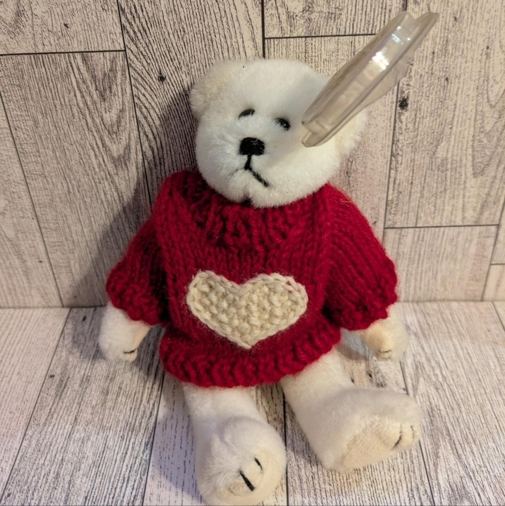 Ty White Bear with Red Sweater